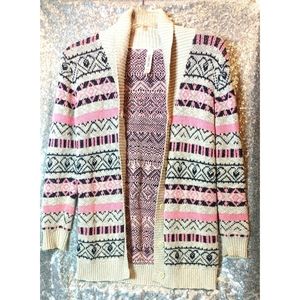 Pink & cream Aztec Cardigan